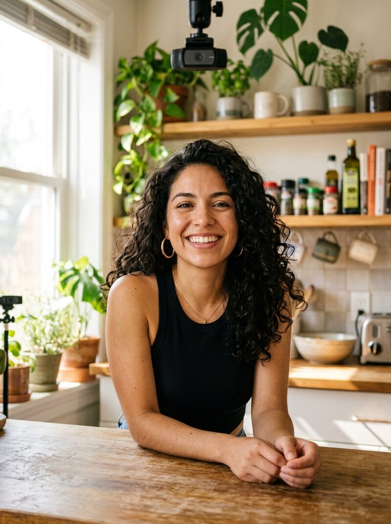 Woman on a morning video call